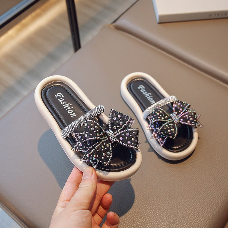 Toddler Girls Bow Rhinestones Cute Sandals