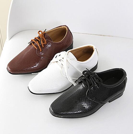 Genuine Leather Wedding Shoes for Boys Brand Children