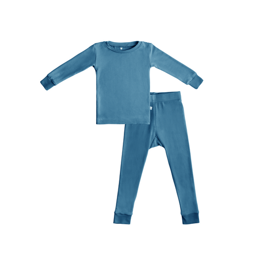 Enzo Toddler/Kids Bamboo Pajamas - Ocean Blue