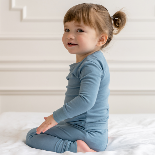 Enzo Toddler/Kids Bamboo Pajamas - Ocean Blue