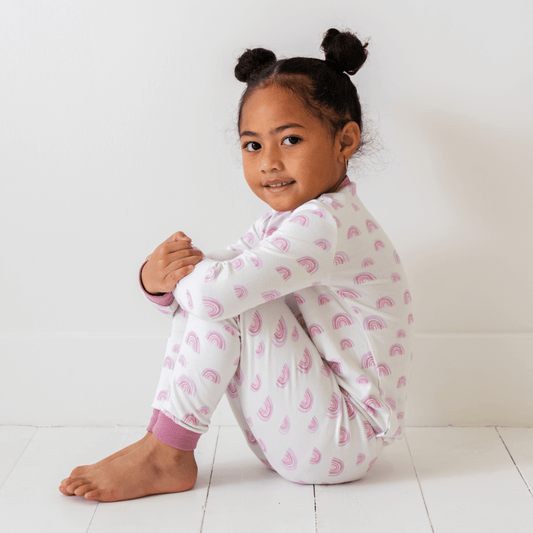 Ian Toddler/Kids Bamboo Pajamas - Pink Rainbow