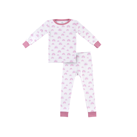 Ian Toddler/Kids Bamboo Pajamas - Pink Rainbow