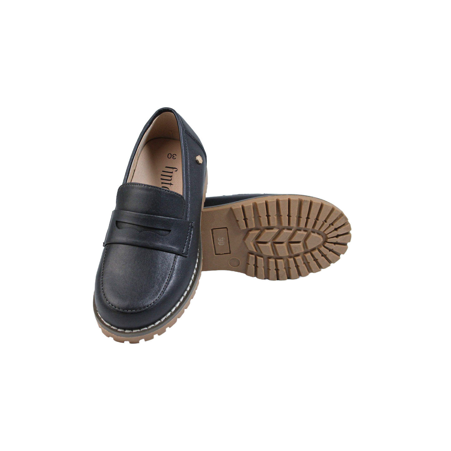 Andre Black leather chunky loafer