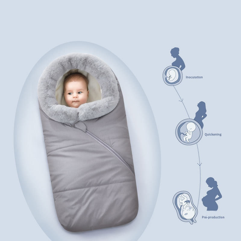 Newborn Baby Winter Warm Sleeping Bags Infant Button Swaddle Wrap