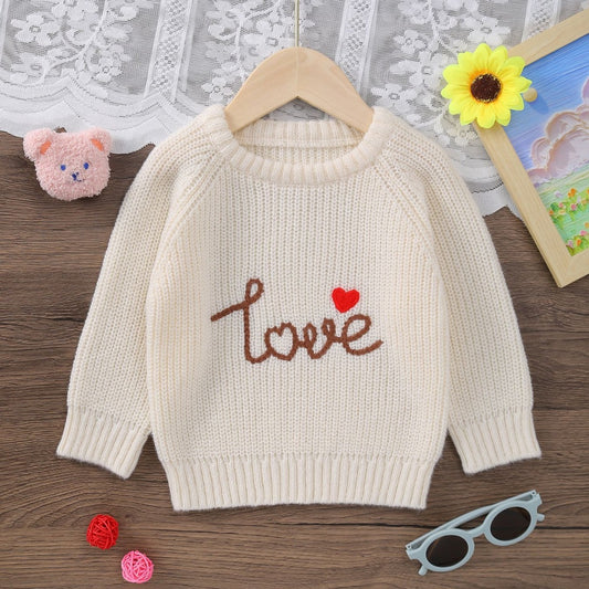 Layla Infant Knitted Pullovers Alphabet Embroidery Warm Sweater