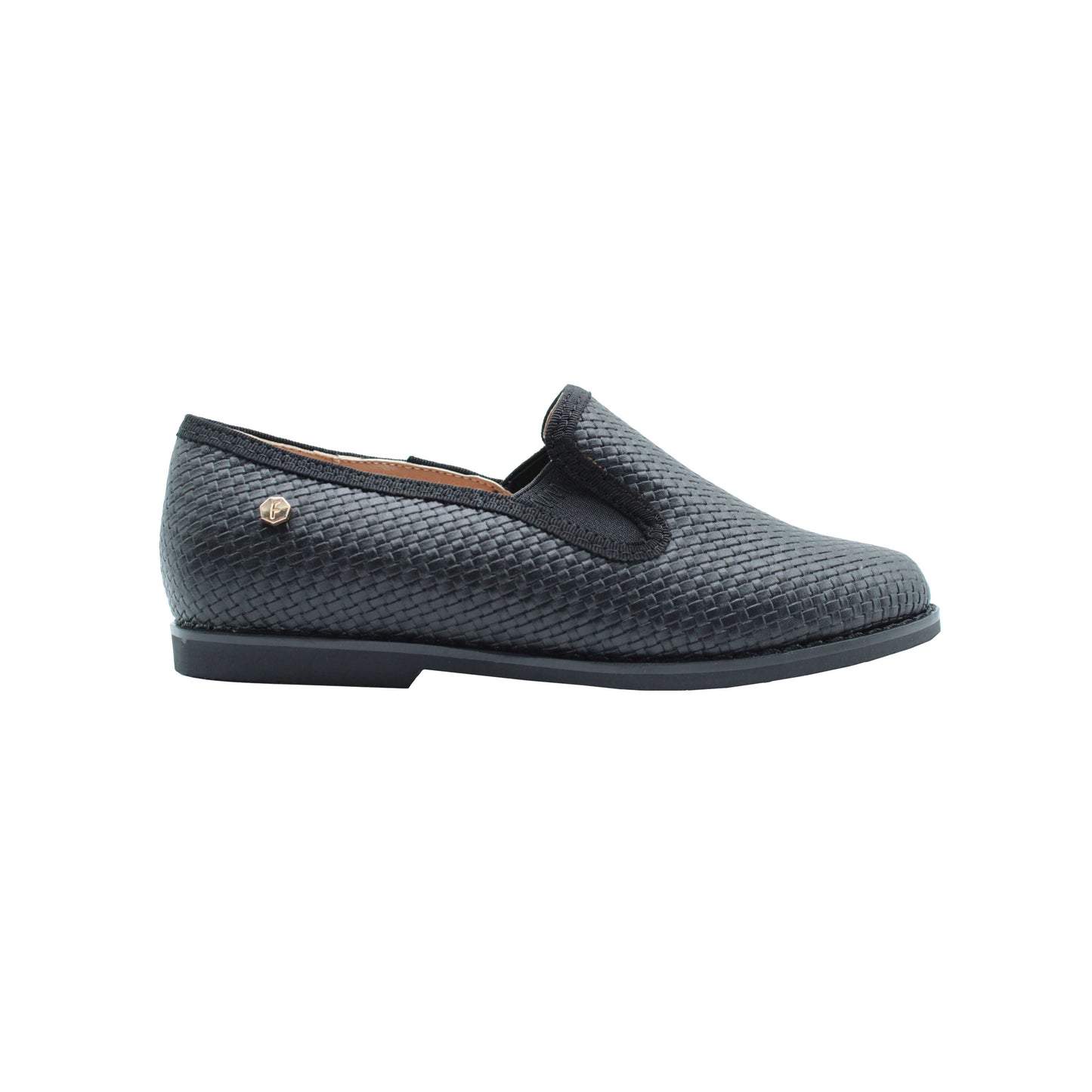 Amari Black weaved designed leather boys dress shoe