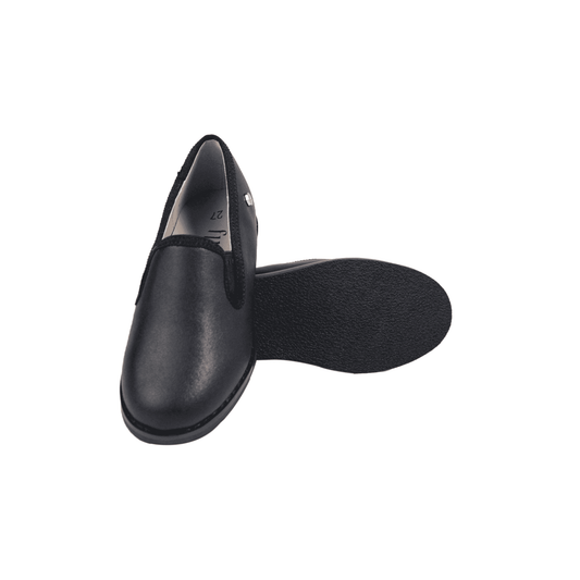 Isaiah Boys Black Leather Dress Shoes