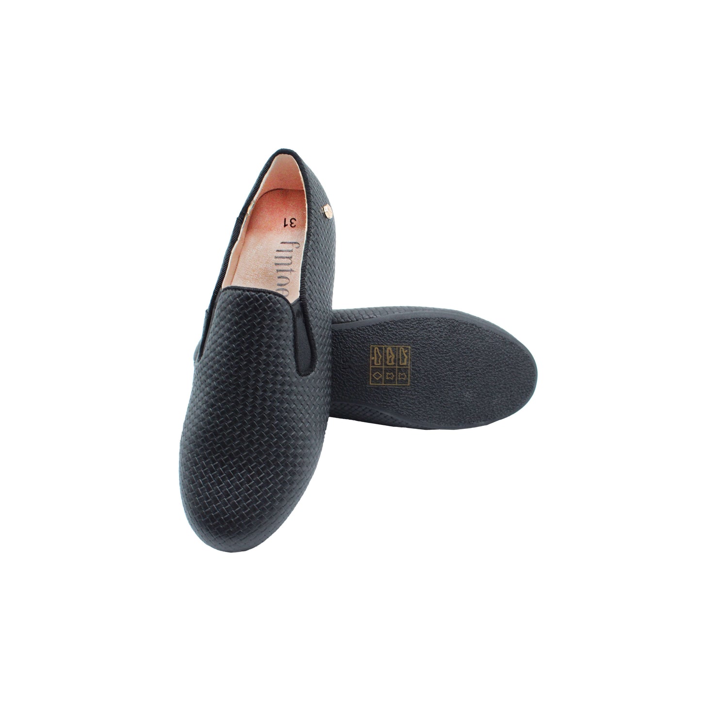 Jayden Black weaved Leather boys dress shoes