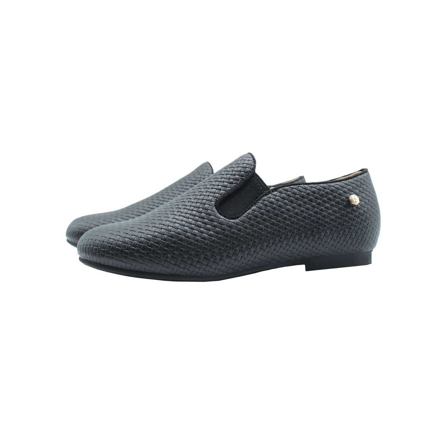 Jayden Black weaved Leather boys dress shoes