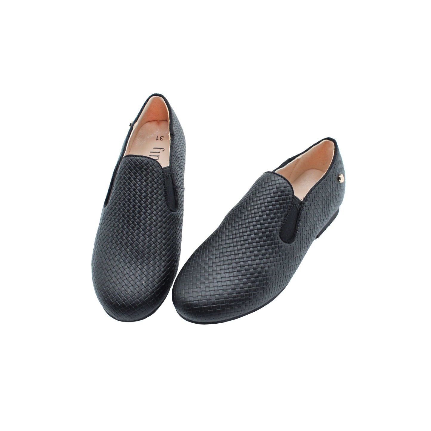 Jayden Black weaved Leather boys dress shoes