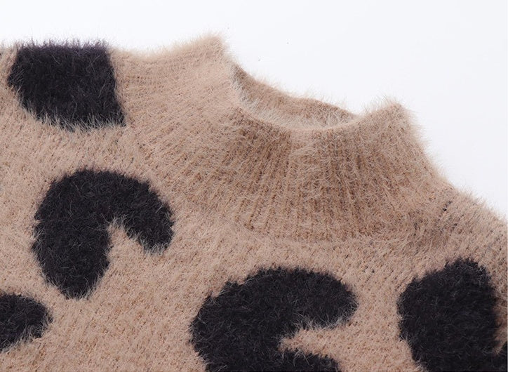 Lian Children's leopard-print mink wool sweater