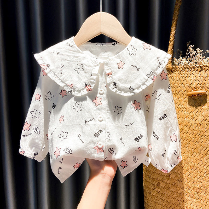 Mia Girls Shirts Autumn Baby Print Long-sleeved Blouse Doll Shirts Spring and Autumn Clothes Baby Girls Blouse Girl Tops