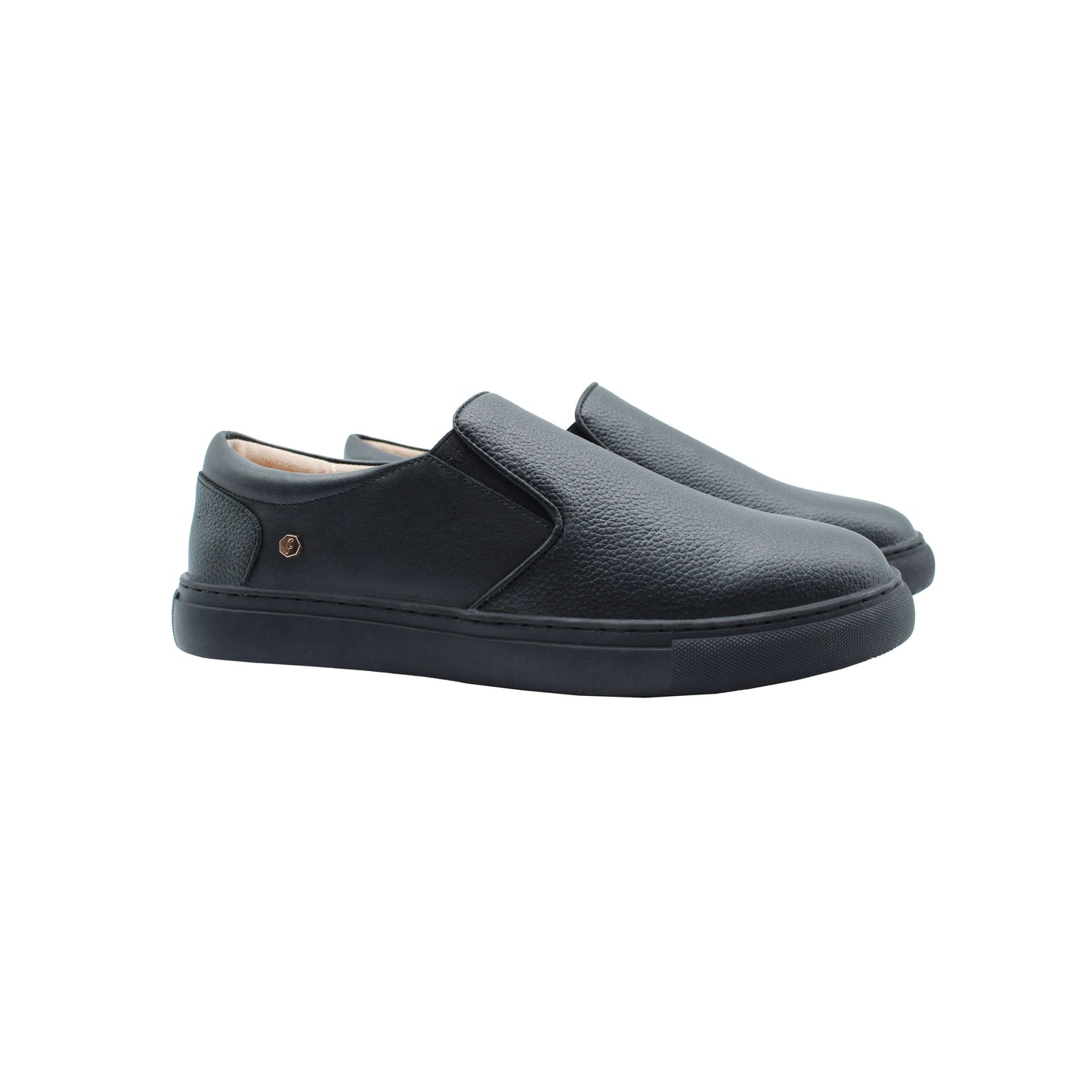 Xavier Black Leather  boys weekday step-in shoes