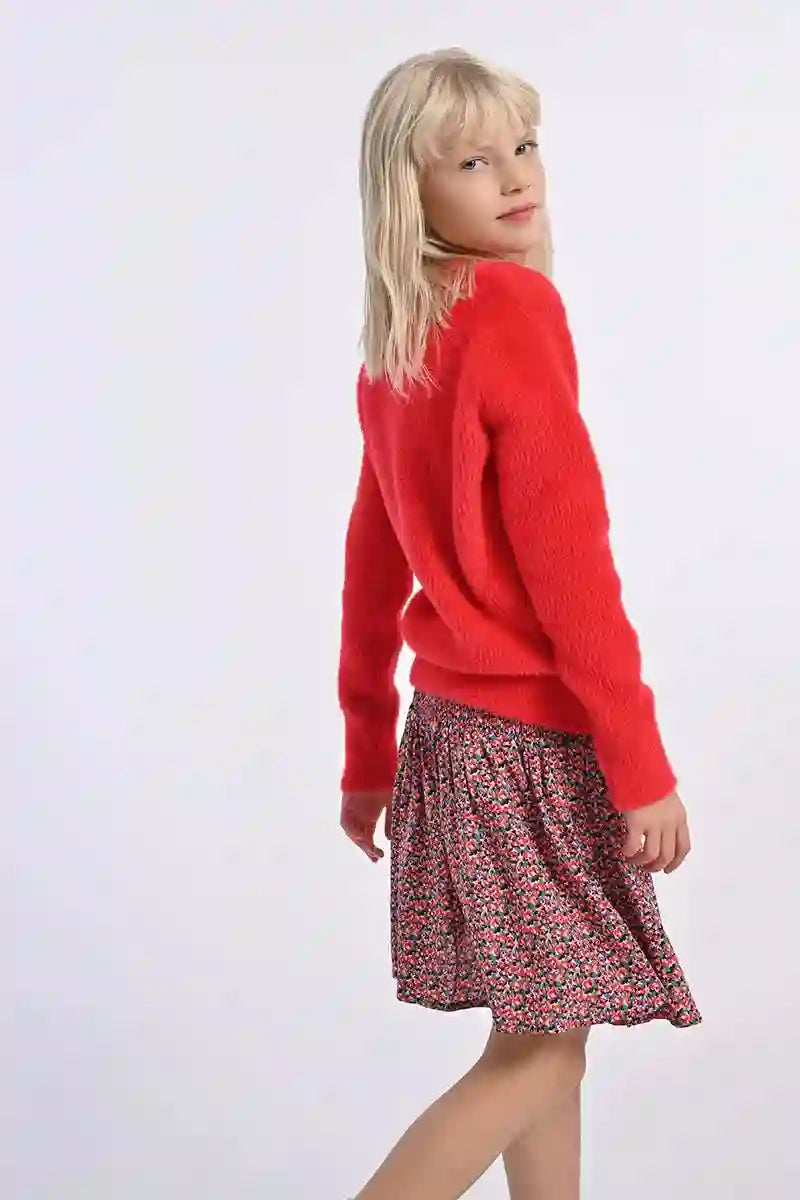 Sherlie Cozy Knitted Red Sweater for Chilly Days