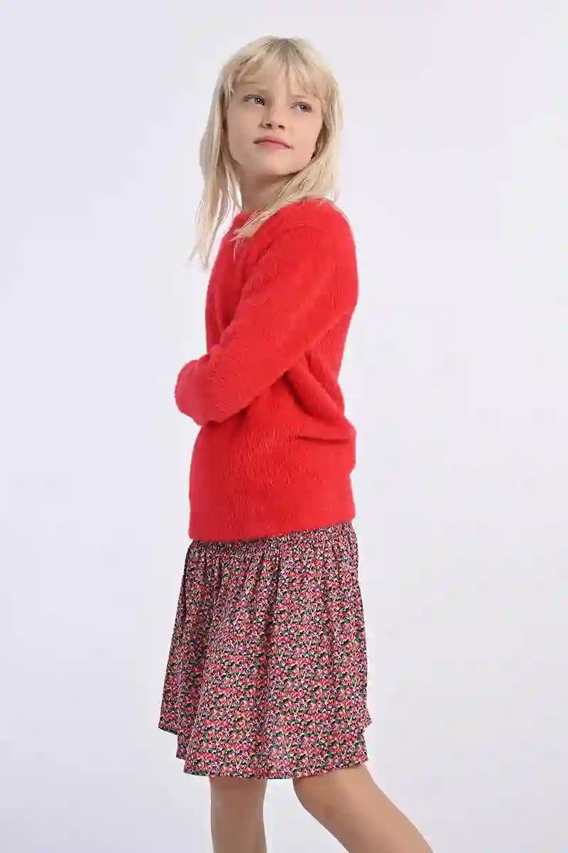 Sherlie Cozy Knitted Red Sweater for Chilly Days
