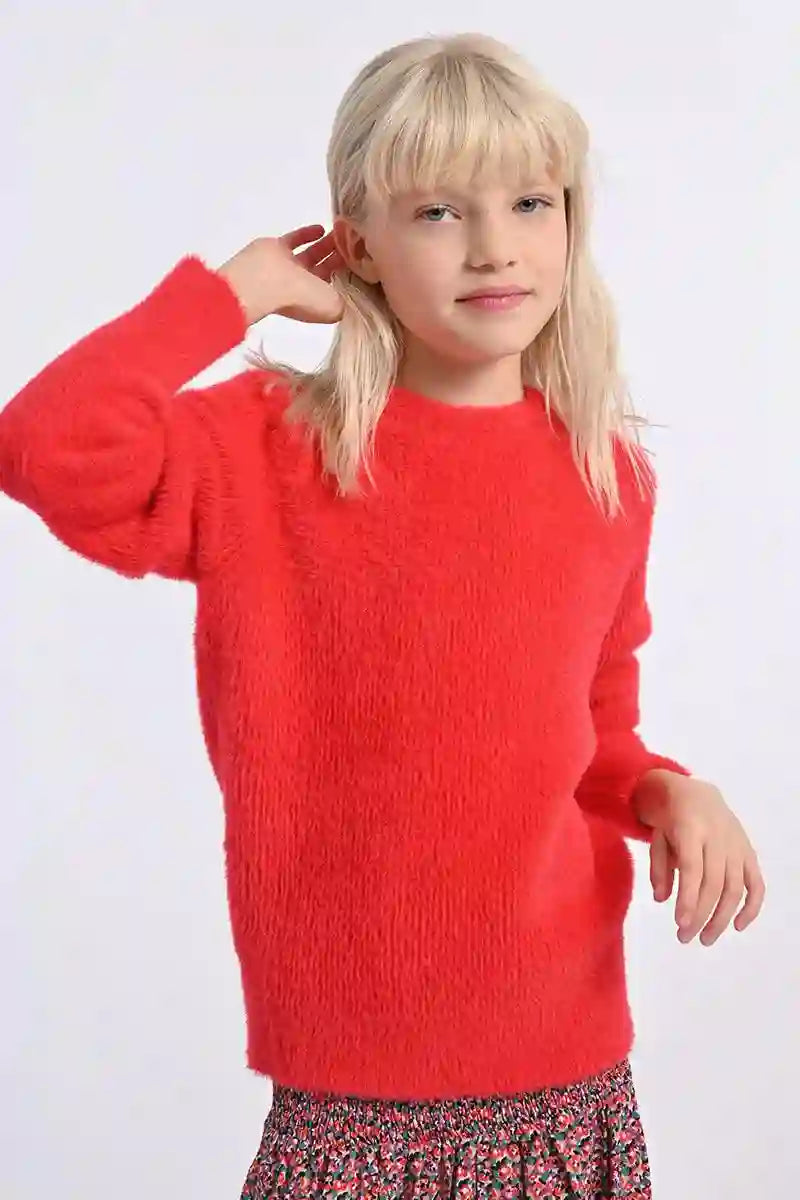 Sherlie Cozy Knitted Red Sweater for Chilly Days
