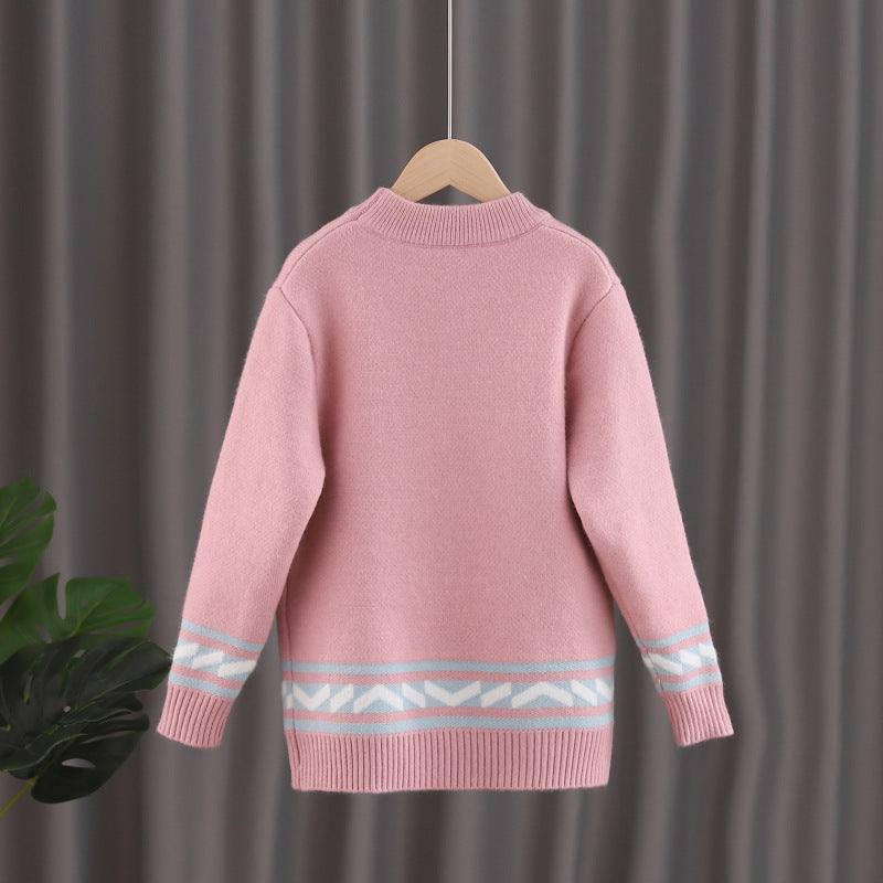 Elizabeth Girls' Round Neck Plush Sweater - GuGuTon baby store - Baby Fashion - Toddlers Outfits - Babies Outfits - Toddler Clothes - Kids Clothing - Newborn Clothes - Newborn Wear - Kids Wear - Trending Clothes - Trending Outfits - Fall Fashion - Winter Fashion - Girls Clothes - Boys Clothes - Babies Wear - Kids Accessories - KidsWear - Summer Clothes - Summer Fashion - Summer Trend - Falls Sweaters - Tops - Bottom - Jeans - Blouse - Dresses - Newborn Dresses - Toys