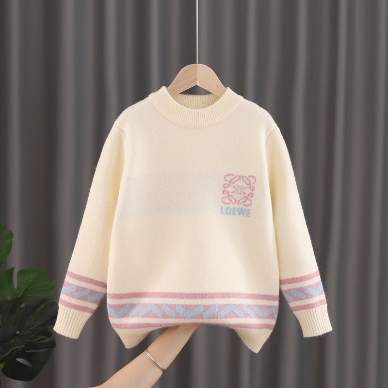 Elizabeth Girls' Round Neck Plush Sweater - GuGuTon baby store - Baby Fashion - Toddlers Outfits - Babies Outfits - Toddler Clothes - Kids Clothing - Newborn Clothes - Newborn Wear - Kids Wear - Trending Clothes - Trending Outfits - Fall Fashion - Winter Fashion - Girls Clothes - Boys Clothes - Babies Wear - Kids Accessories - KidsWear - Summer Clothes - Summer Fashion - Summer Trend - Falls Sweaters - Tops - Bottom - Jeans - Blouse - Dresses - Newborn Dresses - Toys