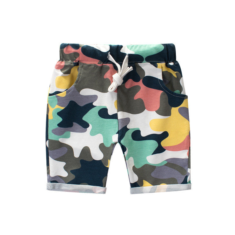 Owen Camouflage Pants Lycra Cotton Korean Children's Clothing Children's Shorts