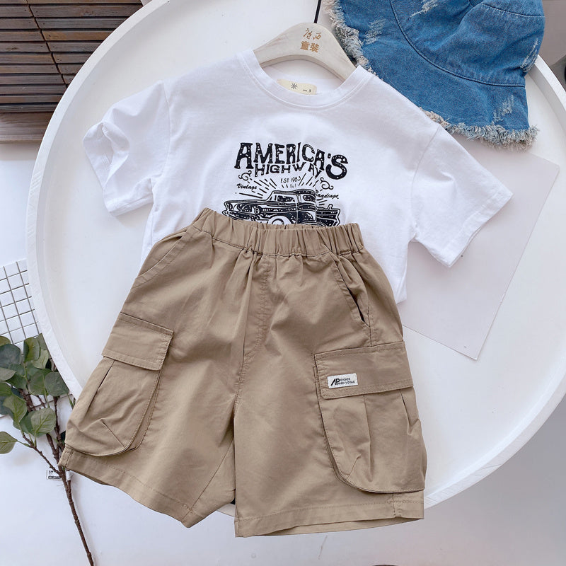 Henry Magic West Children"s Summer New Thin Cotton Tooling Shorts Boys" Korean Cool Loose Baby Pants