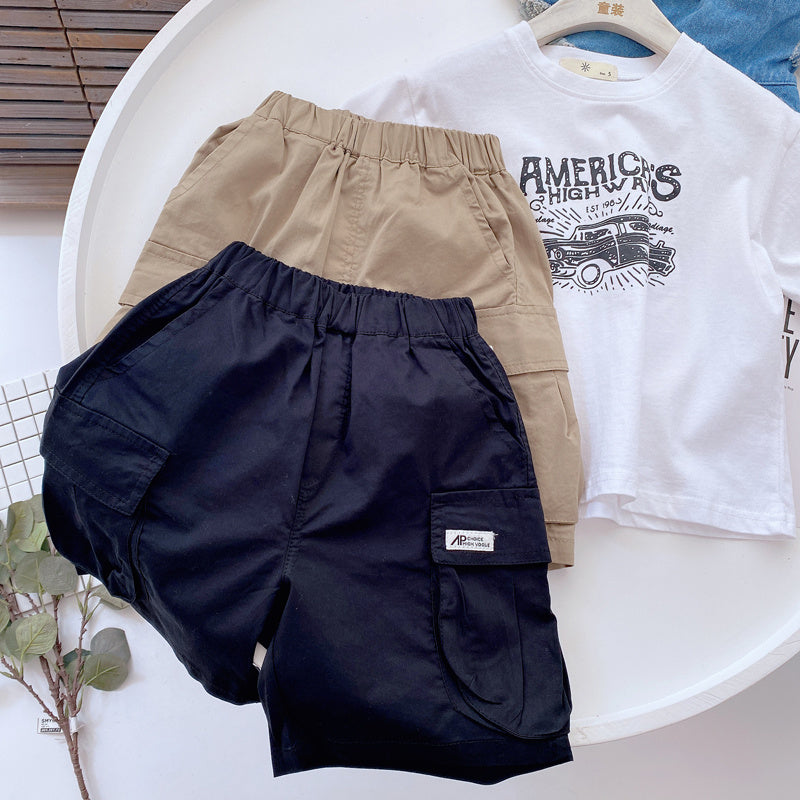 Henry Magic West Children"s Summer New Thin Cotton Tooling Shorts Boys" Korean Cool Loose Baby Pants