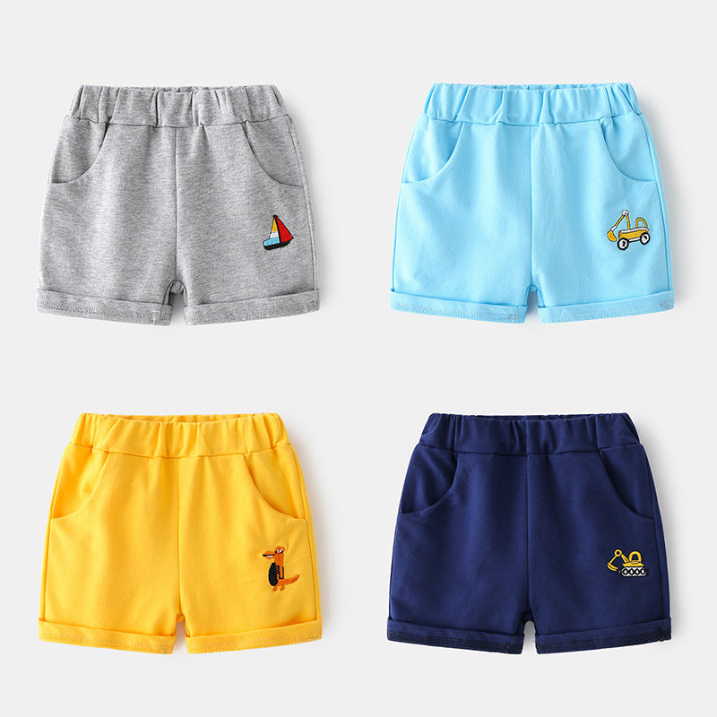 Jimmy Cartoon Pattern Mid-rise Soft Rubber Band Shorts