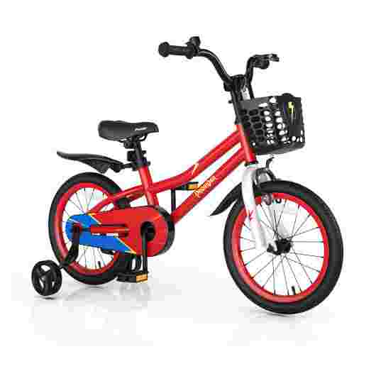 16 Inch Kids Bike with Training Wheels - Removable, Red