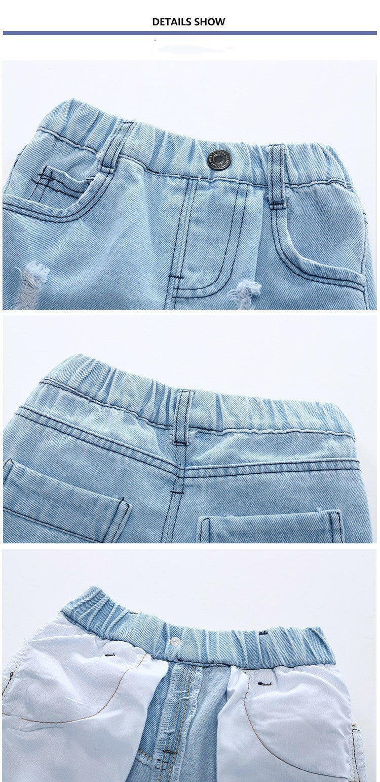 Elijah Boys' Ripped Jeans Shorts Beach Shorts - GuGuTon baby store - Baby Fashion - Toddlers Outfits - Babies Outfits - Toddler Clothes - Kids Clothing - Newborn Clothes - Newborn Wear - Kids Wear - Trending Clothes - Trending Outfits - Fall Fashion - Winter Fashion - Girls Clothes - Boys Clothes - Babies Wear - Kids Accessories - KidsWear - Summer Clothes - Summer Fashion - Summer Trend - Falls Sweaters - Tops - Bottom - Jeans - Blouse - Dresses - Newborn Dresses - Toys