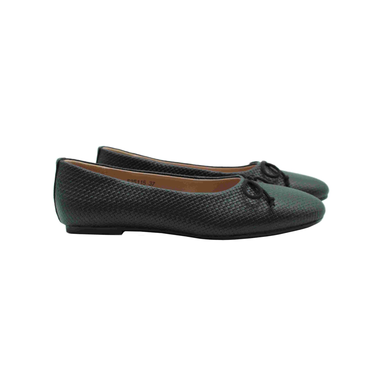 Kennedy Black weaved designed Leather Ballet Dress Shoes