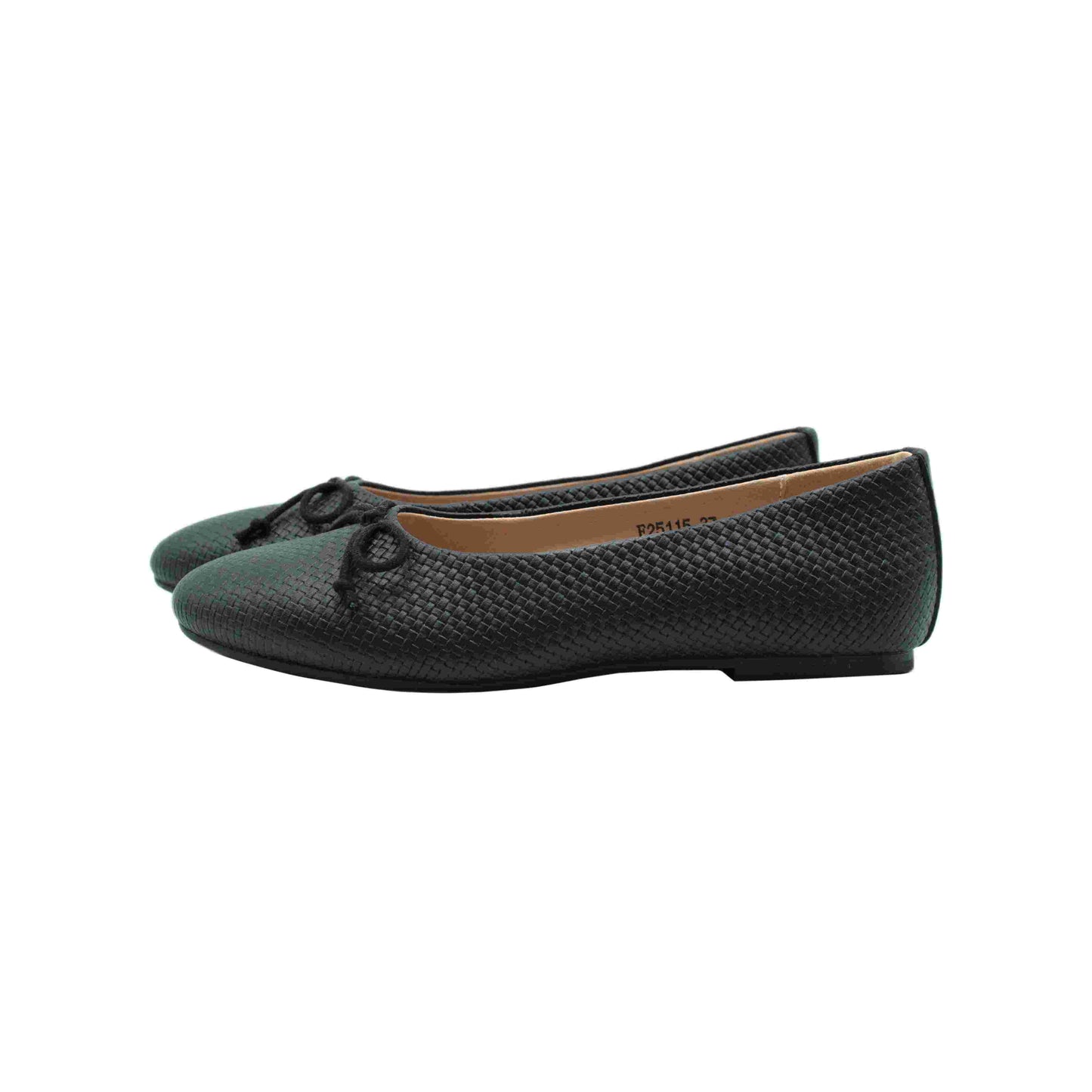 Kennedy Black weaved designed Leather Ballet Dress Shoes
