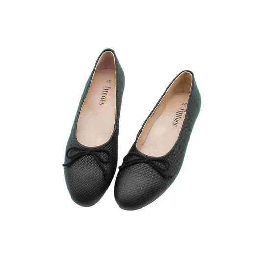 Kennedy Black weaved designed Leather Ballet Dress Shoes