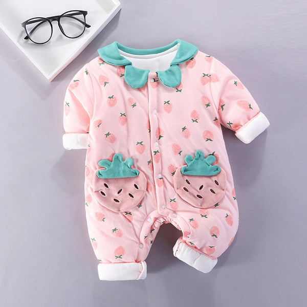 Sara Cute Baby Autumn Thin Cotton Warm Jumpsuit