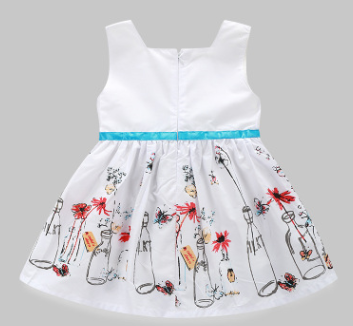 Greta Little girl white floral butterfly baby dress Princess