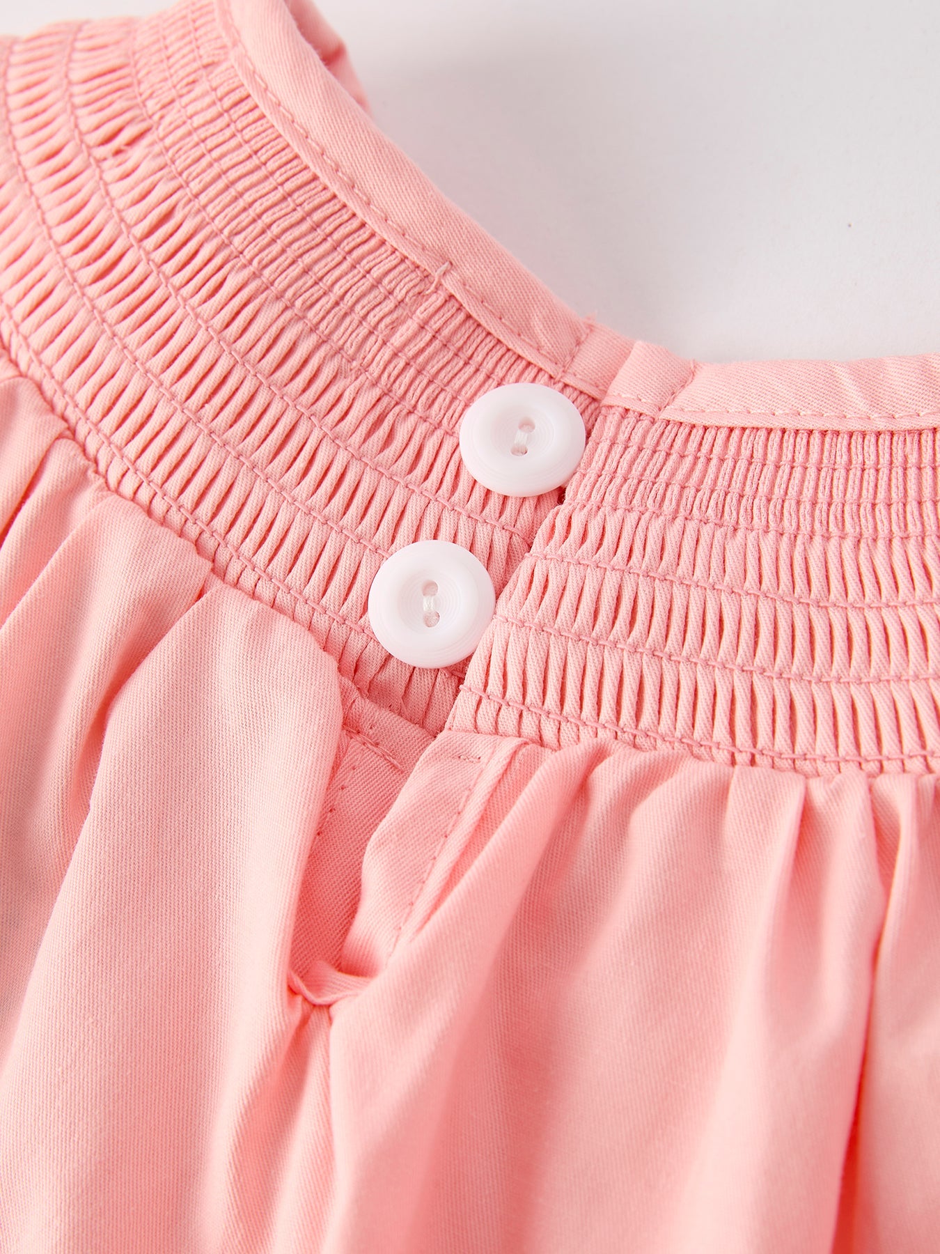 Samara Girls Horse Smocking Embroidered Coral Dress