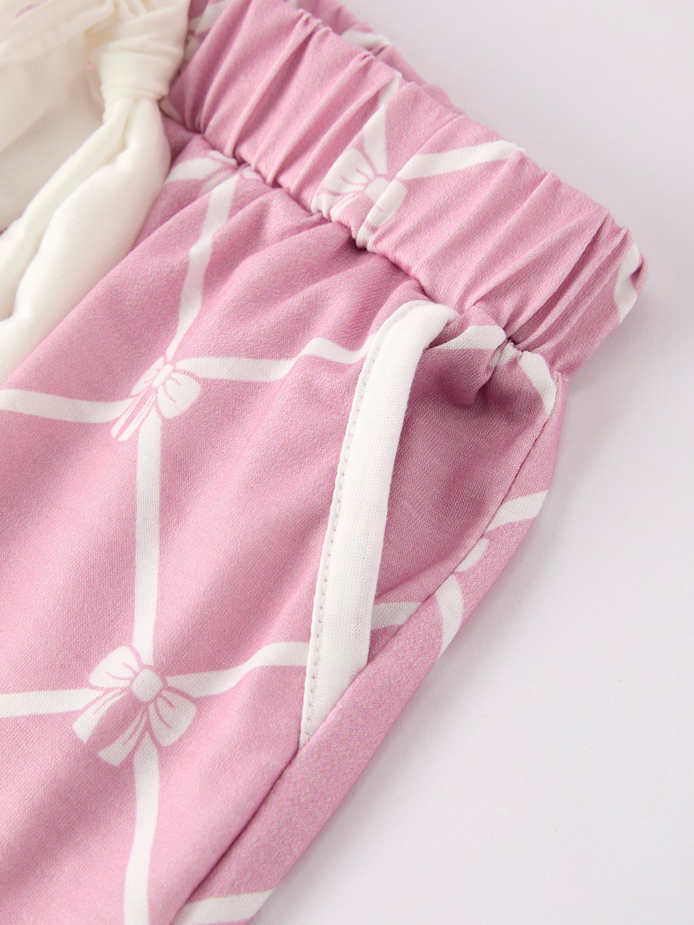 Matching Mommy & Me Check Bow Girls Lapel Pajamas