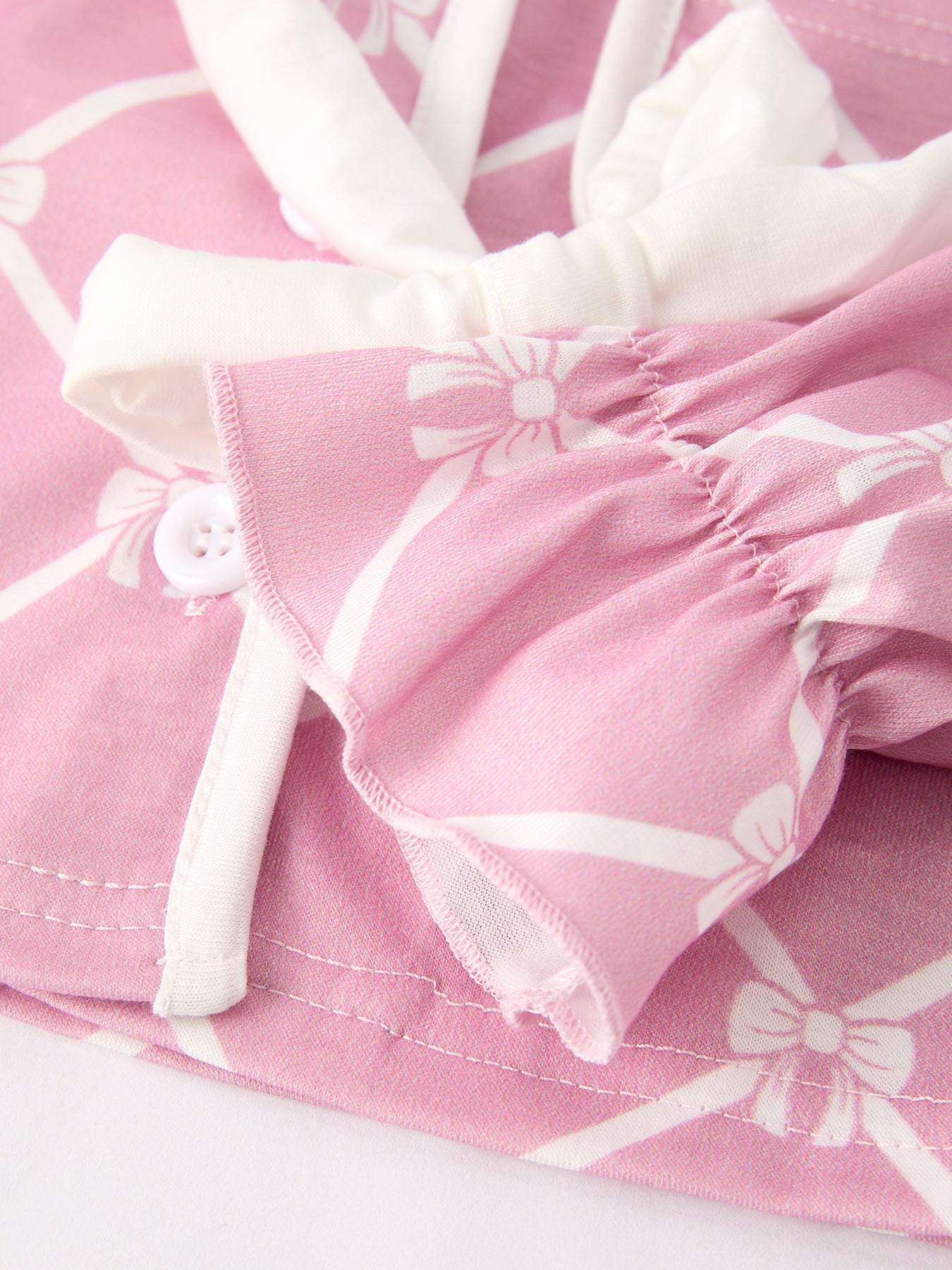 Matching Mommy & Me Check Bow Girls Lapel Pajamas