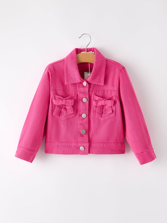 Xelenia Hot Pink Fall Girls Denim Top