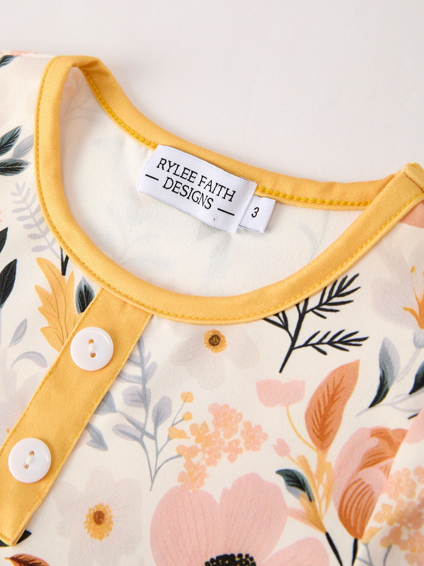 Hellen Winter Floral Long Sleeve Ruffled Girls Dress