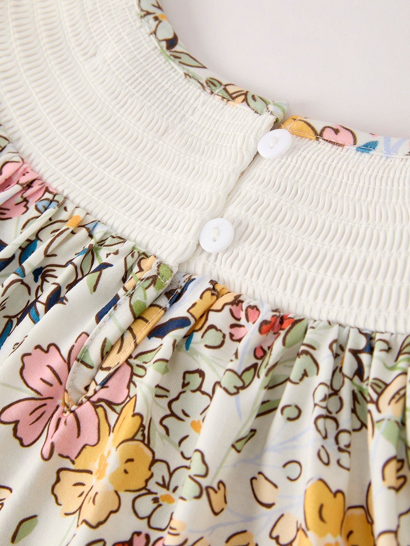 Matani Fall  Embroidery Smocking Bow Floral Leaf Baby Girls Dress