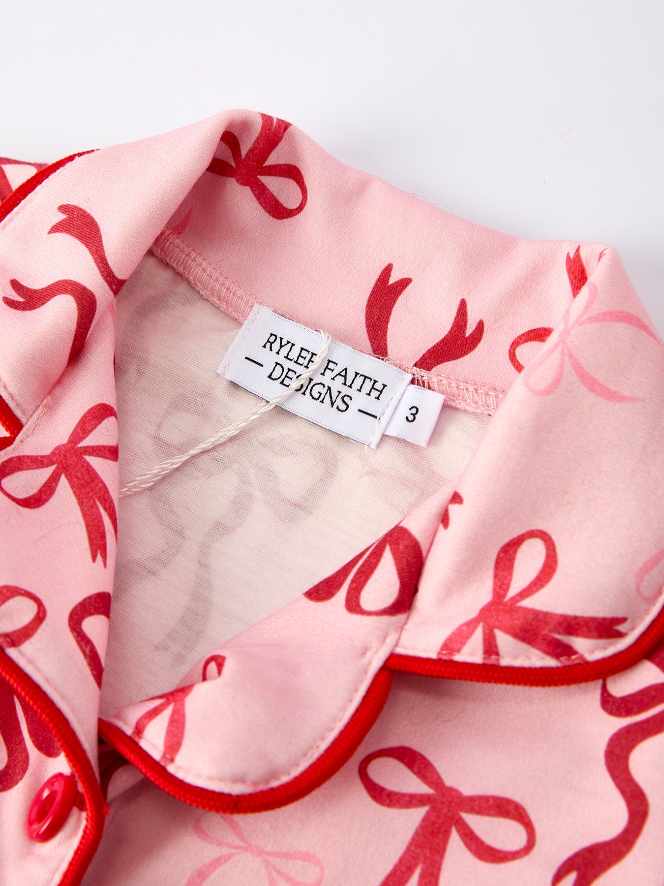 Samantha Bow Girls Pajama Set with Furry Trim