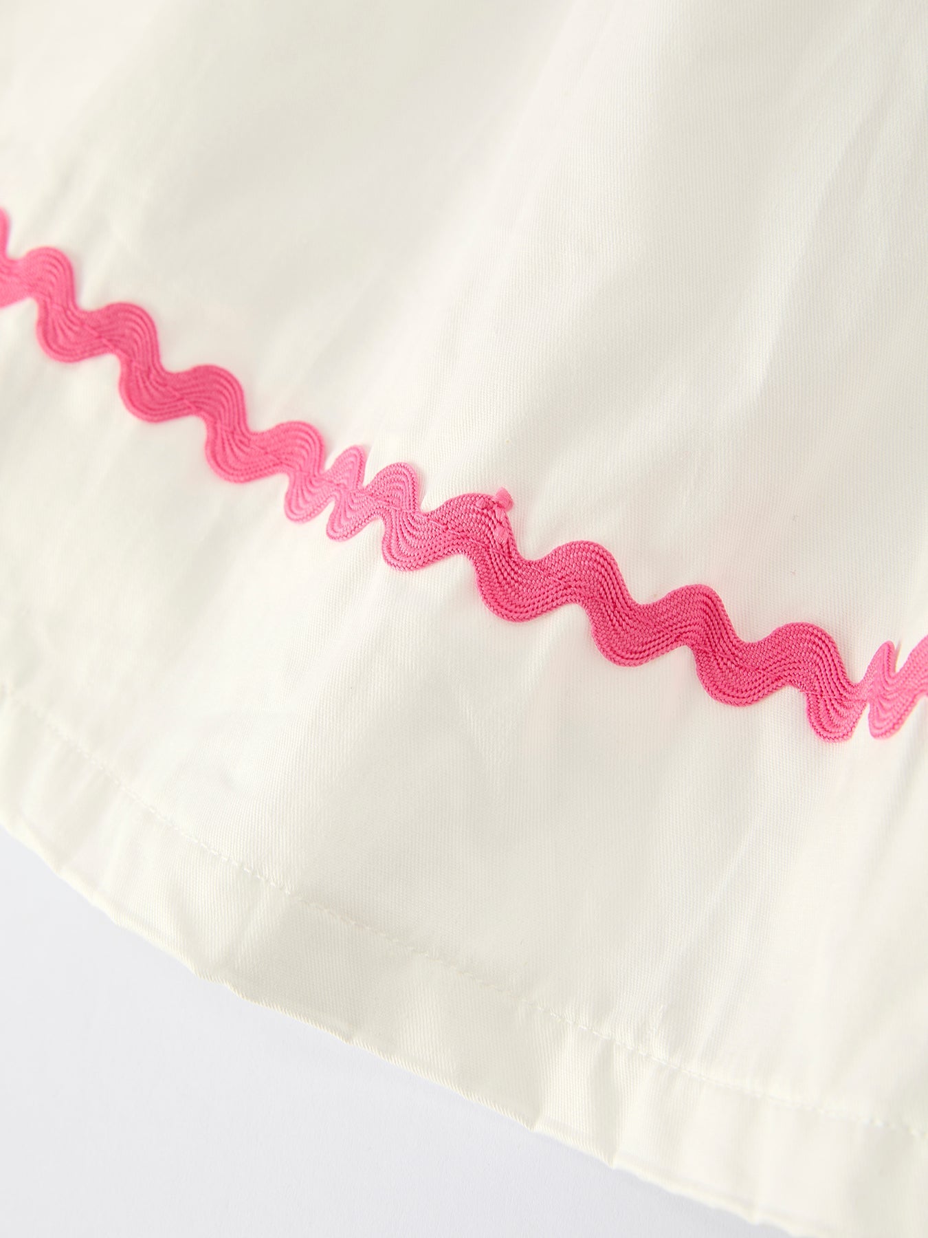 Saheline Fall White Girls Dress with Pink Bow Embroidery