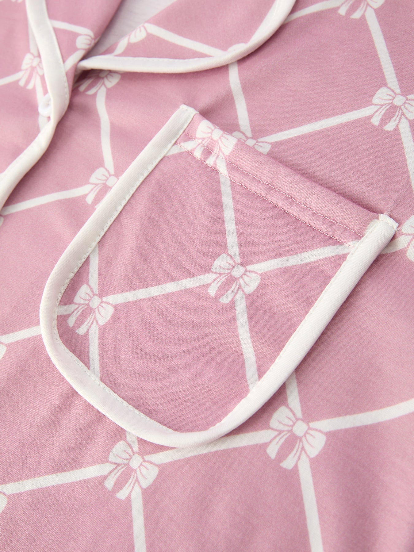 Matching Mommy & Me Check Bow Girls Lapel Pajamas