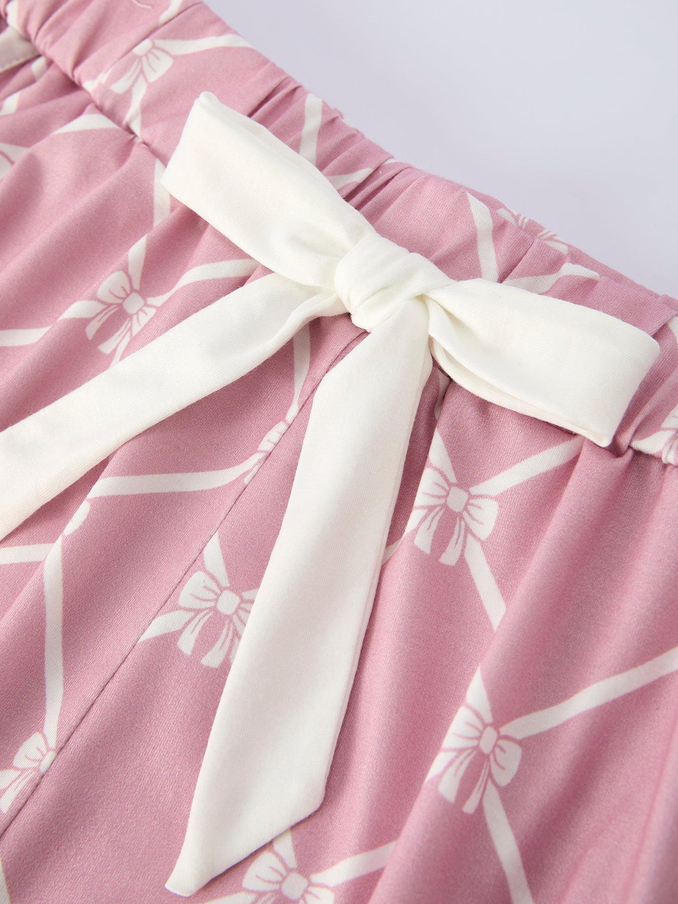 Matching Mommy & Me Check Bow Girls Lapel Pajamas