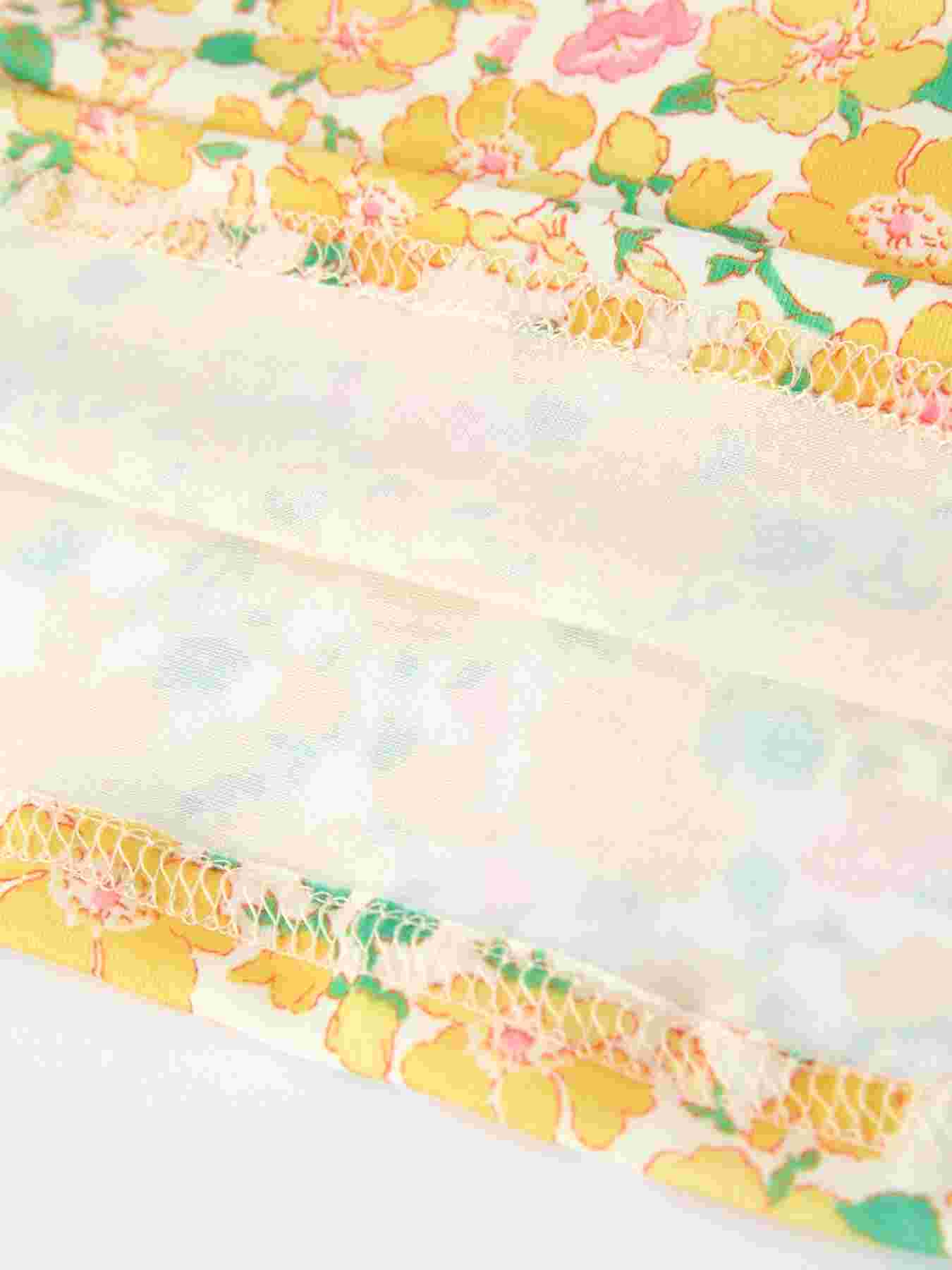 Easter Yellow Chick Embroidery Floral Girl Dress