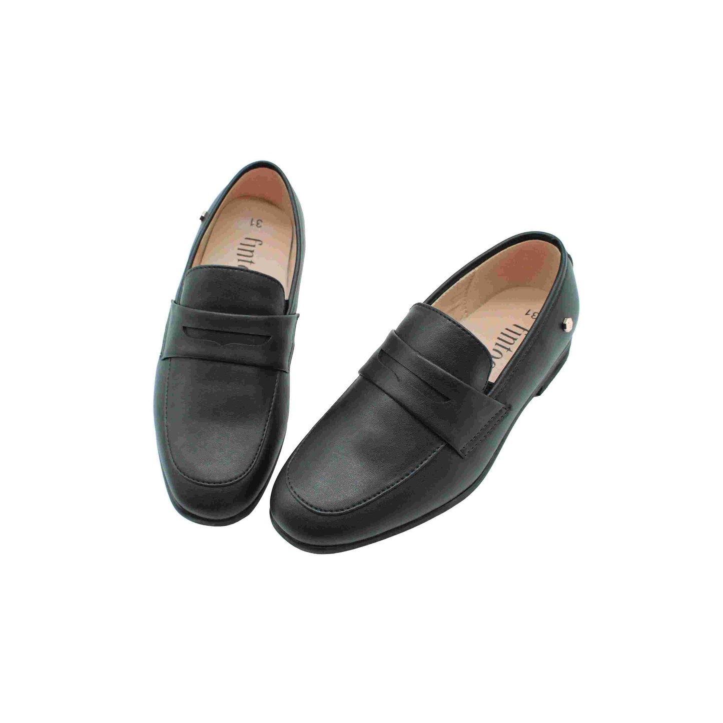 Jamal Black Leather boys dress shoes