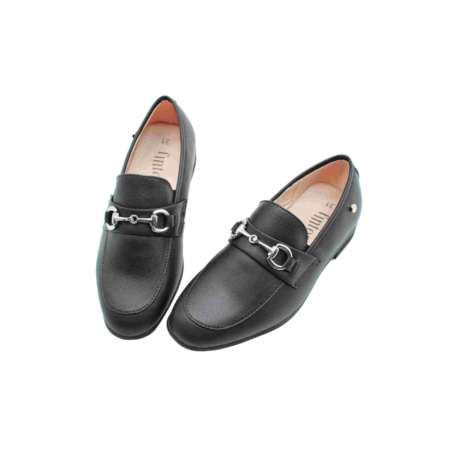 Jackson Black Leather Boys Dress Shoe with Chain