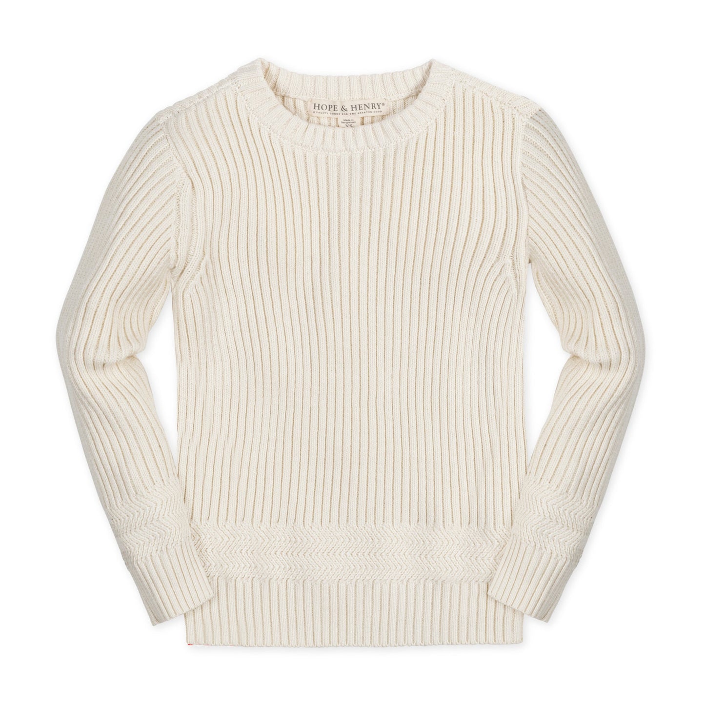 Dave Organic Herringbone Detail Crew Neck Sweater - Baby