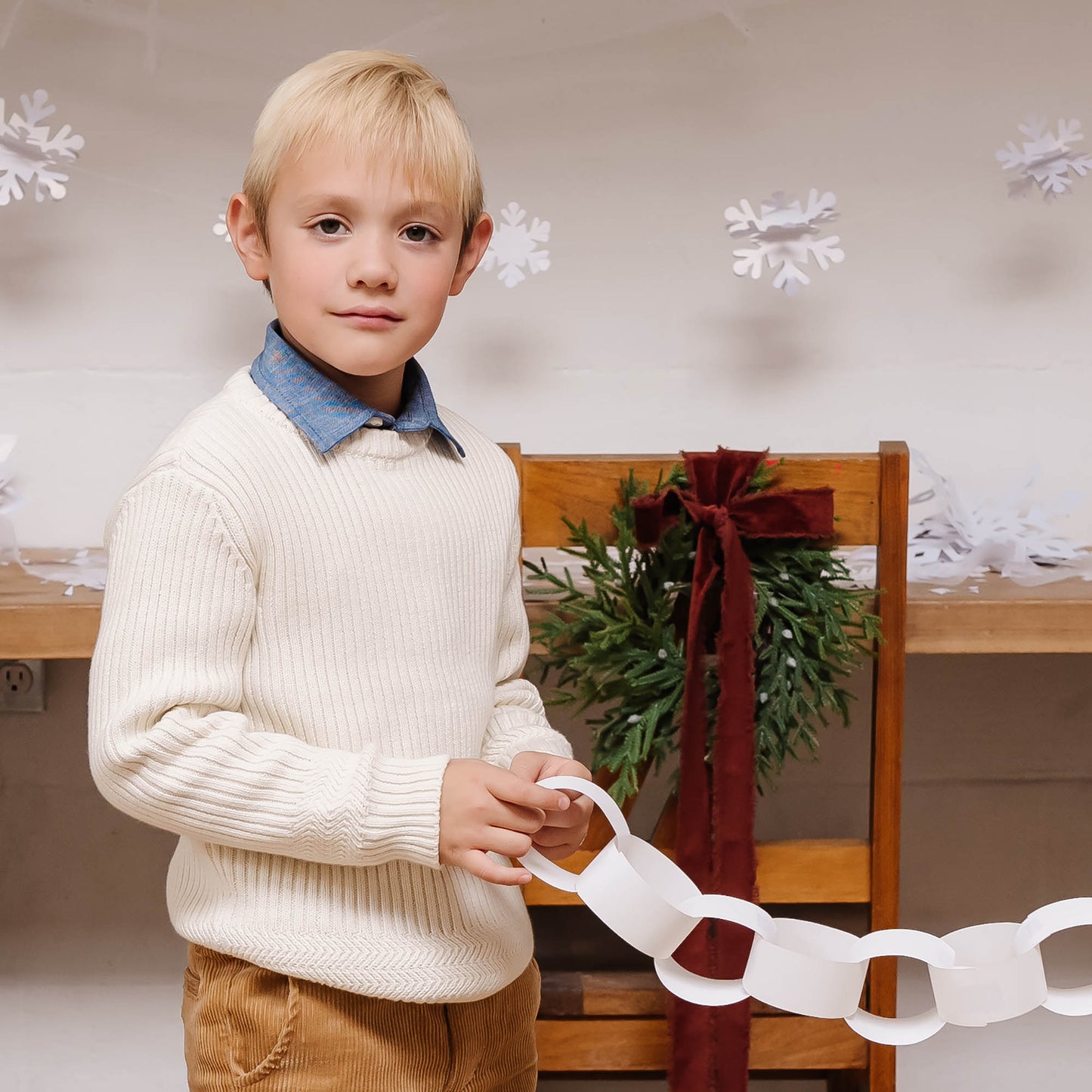 Dave Organic Herringbone Detail Crew Neck Sweater - Baby