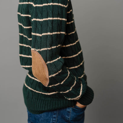 Kevin Organic Sweater Henley with Elbow Patches - Baby