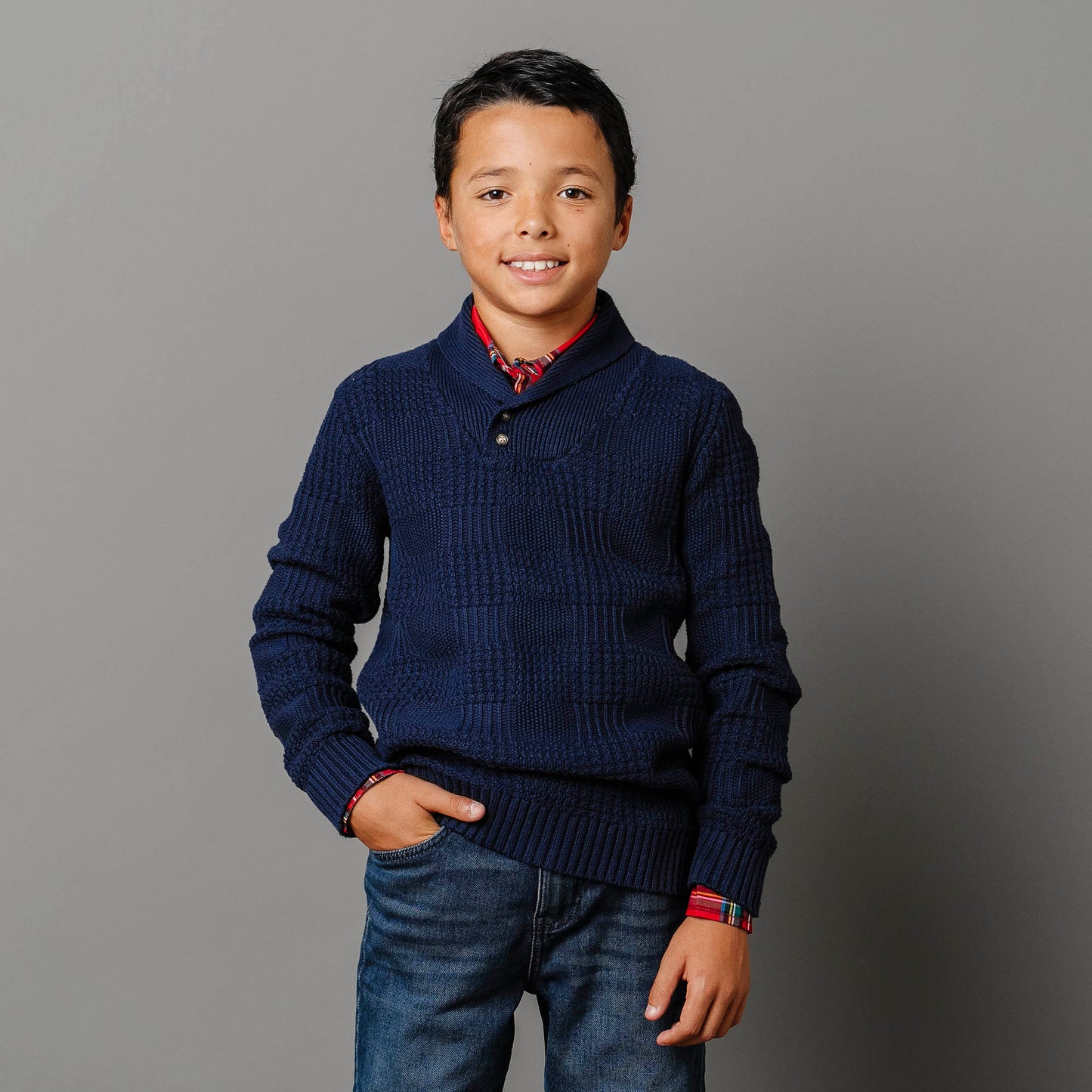 John Organic Textured Shawl Collar Sweater - Baby